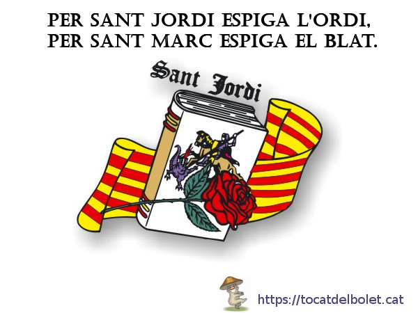 Sant Jordi
refranys sobre el mes d'abril
dites sobre el mes d'abril
expressions sobre el mes d'abril
dites i refranys populars catalans
Refranys sobre Sant Jordi
Dites sobre Sant Jordi
Expressions sobre Sant Jordi
