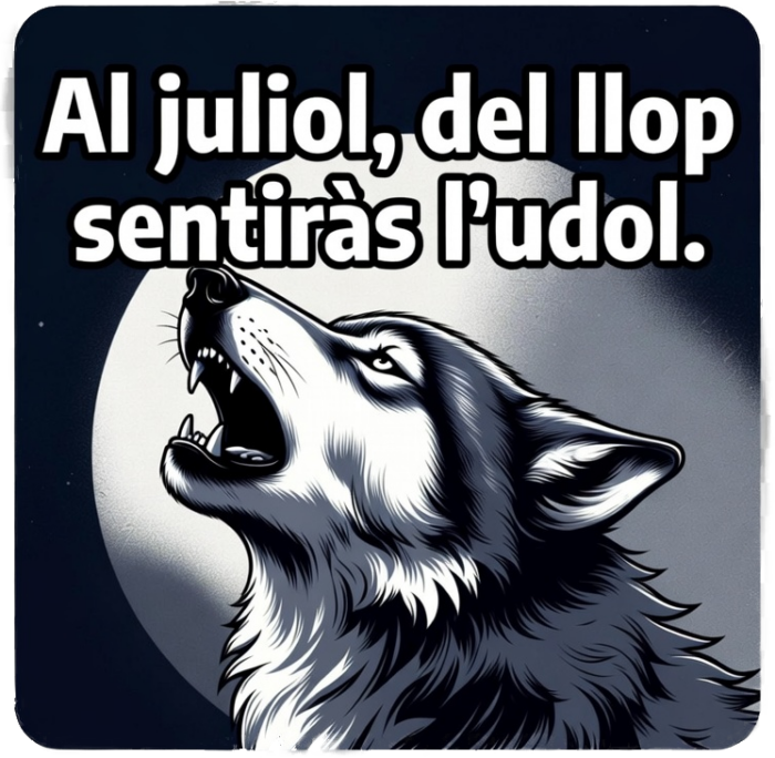 Al juliol, del llop sentiràs l'udol.
refranys i dites de juliol
mes de juliol
