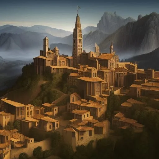 Imatge sobre Catalunya fetes per Intel·ligència Artificial imitant l'estil de Leonardo Da Vinci