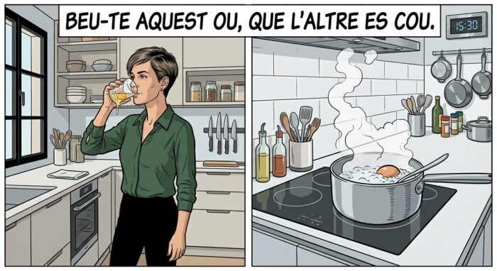 Beu-te aquest ou, que l’altre es cou.
expressions catalanes
dites catalanes
modismes